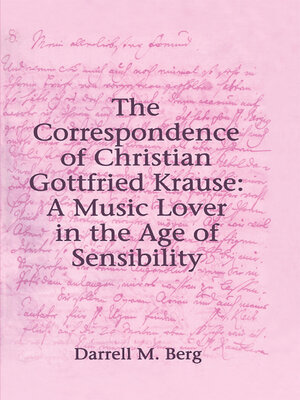 cover image of The Correspondence of Christian Gottfried Krause